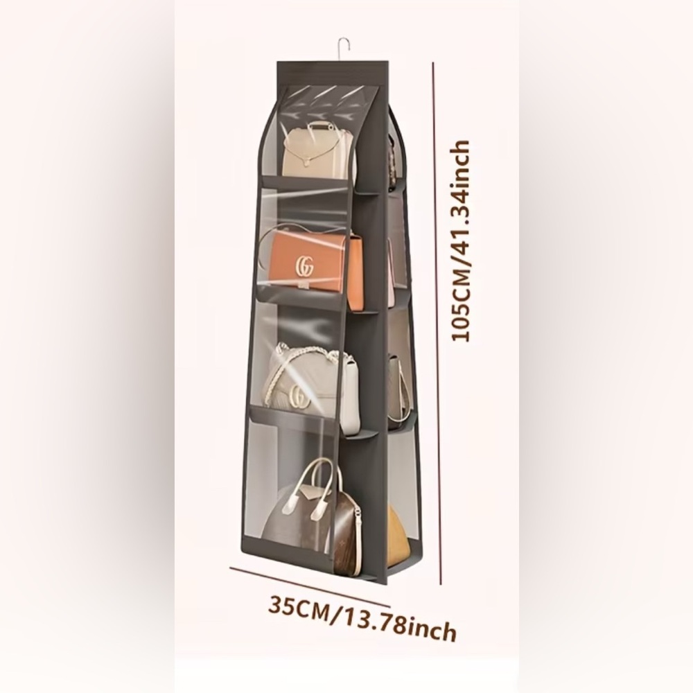 Hanging Handbag Organizer - Gray